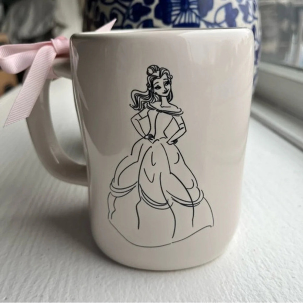 Rae Dunn Disney Belle Mug Love Story Princess Collection Ceramic Cup NWT